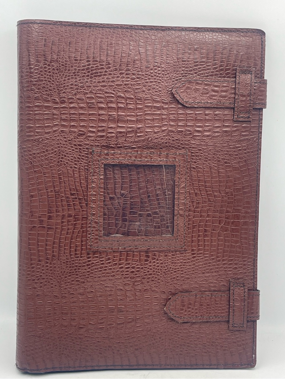 Rare 2pc Professional Presentation Portfolio Embossed Faux Leather Binder System